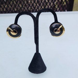 Vintage Orena Paris Geometric Gold Tone Clip-on Earrings